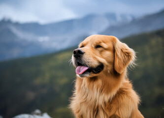 Golden Retriever in den Bergen