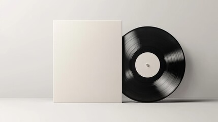 Blank vinyl record sleeve mockup, studio shot