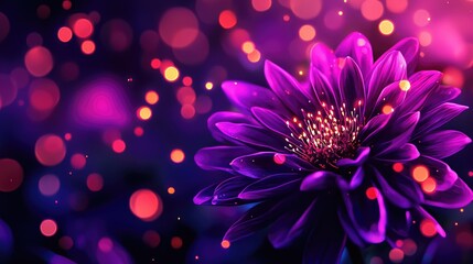 Vibrant Purple Flower with Bokeh Background in Artistic Style