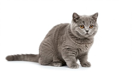 Adorable Grey British Shorthair Kitten Pet Cat Fluffy Cute Animal