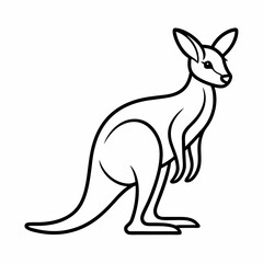 Simple a Kangaroo line art vector design white background