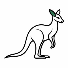 Simple a Kangaroo line art vector design white background