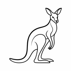 Simple a Kangaroo line art vector design white background