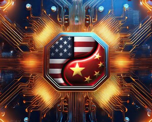 Generated Image of Tech Rivalry: USA vs China