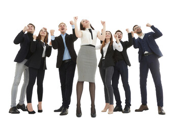 Fototapeta premium team of young business people celebrating together .