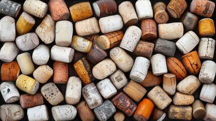 A composition of textured wine corks in warm tones, evoking memories of cherished moments and celebratory toasts.