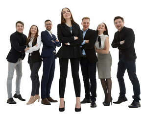 Obraz premium team of dedicated young business people looking forward.