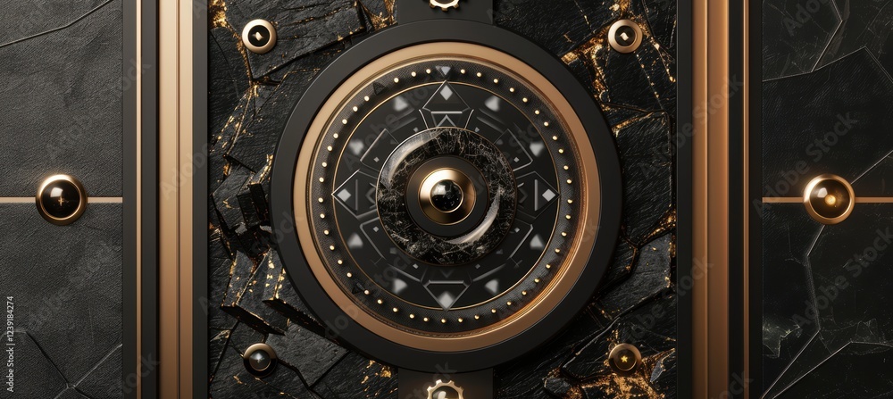 Poster luxurious watch customization app progress bar with metallic and gem textures