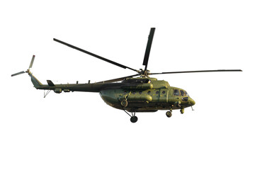 Main rotor system russian aviation helicopter rotor blades military colors isolated white background © Ekaterina Myshenko