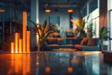 Modern Office with Futuristic Progress Bar Design for Business and Project Management