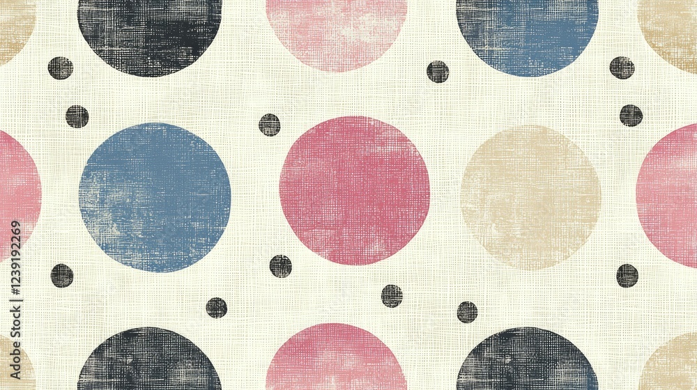 Poster abstract textured circles pattern design on fabric