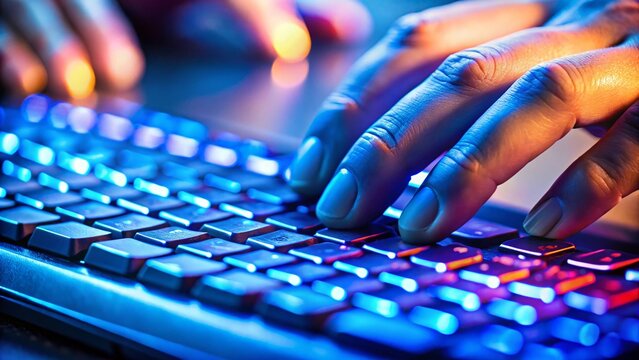 Secure Login: Macro Shot of Keyboard Keys, Data Protection & Internet Security