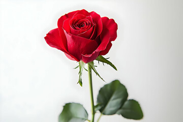 Fototapeta premium red rose on a white background