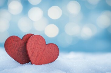 Fototapeta premium red heart on snow