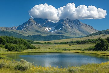 Majestic Mountains Reflecting In Calm Mountain Lake