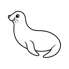 Seal Art Vector Illustration and Seal Outline Drawing Vector Design