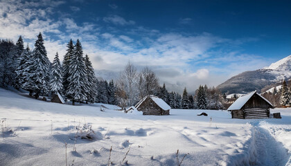 Fototapeta premium winter snow landscape remoted on heritage