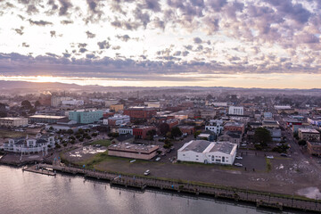 Fototapeta premium Eureka California Sunrise Drone Photo