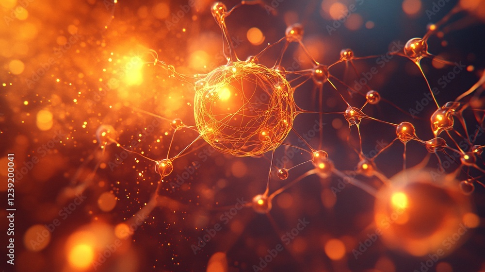 Aufkleber a vibrant, abstract representation of molecular structures connected by glowing lines, evoking theme