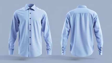 blue button up shirt isolated on white