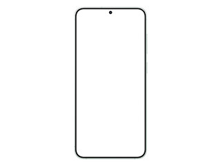Photo of smartphone similar to android device without background. Mint color. Template for mockup....