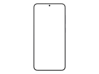 Photo of smartphone similar to android device without background. Silver shadow color. Template for mockup
