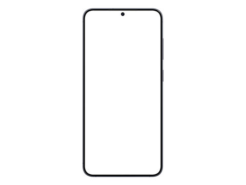 Photo of smartphone similar to android device without background. Blue black color. Template for mockup
