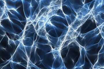 Fototapeta premium Abstract Blue and White Light Pattern with Flowing Energy Waves on Dark Background