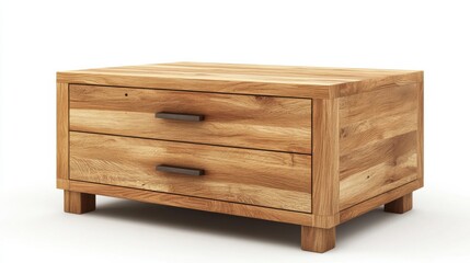 Wooden nightstand with two drawers and modern design