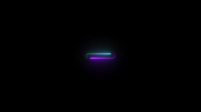 Cyan and purple color glow neon minus icon animation