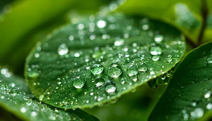 Water droplets falling on a surface with light reflections