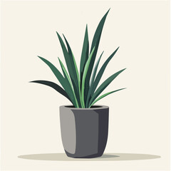 Illustration vector of Plant in flowerpot in flat style