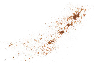 Clove spice powder flying isolated on white background