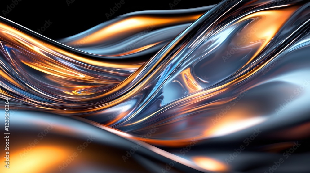 Poster creating harmony through smooth curves and gradients in abstract art digital space gigapixel imagery