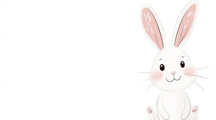 Obraz premium Cute bunny illustration, Easter card, white background