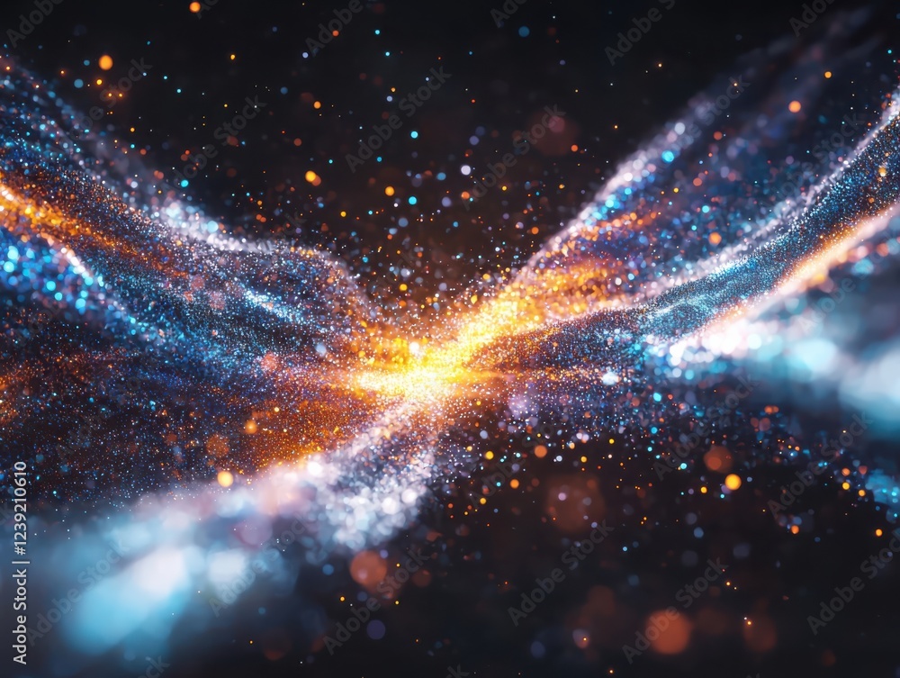 Poster Dynamic data streams flowing through an interconnected network gigapixel visualization abstract environment digital perspective colorful particles concept