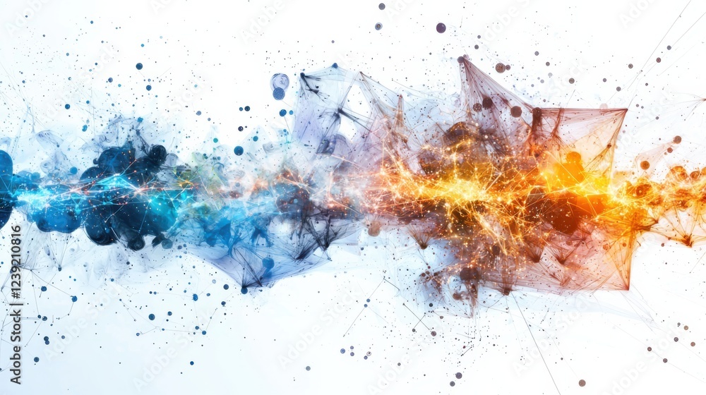 Poster dynamic visualization of digital data streams abstract space gigapixel artwork vivid environment imm