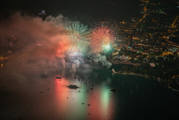 Fire works on Garda lake