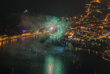 Fire works on Garda lake