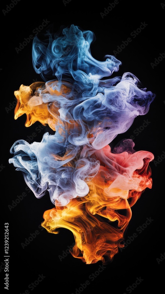 Aufkleber dynamic swirling smoke art studio digital art abstract design close-up captivating visuals of moveme