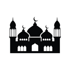 Beautiful mosque silhouette vector illustration