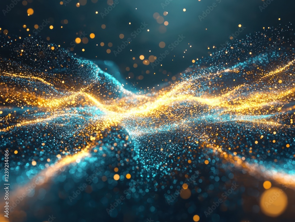 Poster dynamic visualization of data flowing through a network gigapixel environment colorful streams and p