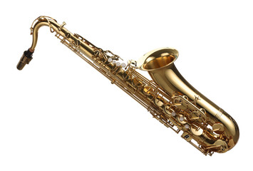 Jazz. One beautiful saxophone isolated on white
