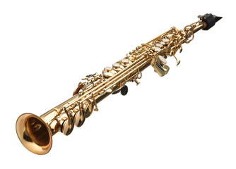 Jazz. One beautiful saxophone isolated on white
