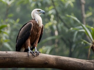 Majestic Greyheaded Fish Eagle Close-Up in Natural Habitat Showcasing Feathers and Beak