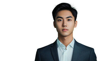 Confident businessman posing on transparent background