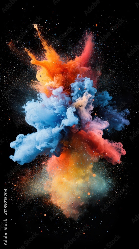 Poster dynamic swirling smoke art creative studio digital abstract design colorful environment close-up vie