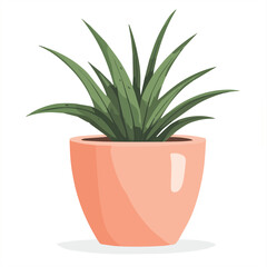 Illustration vector of Plant in flowerpot in flat style