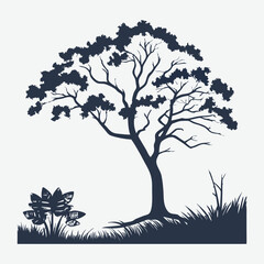 Obraz premium Set of trees silhouettes