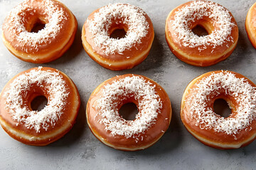 donuts on white background